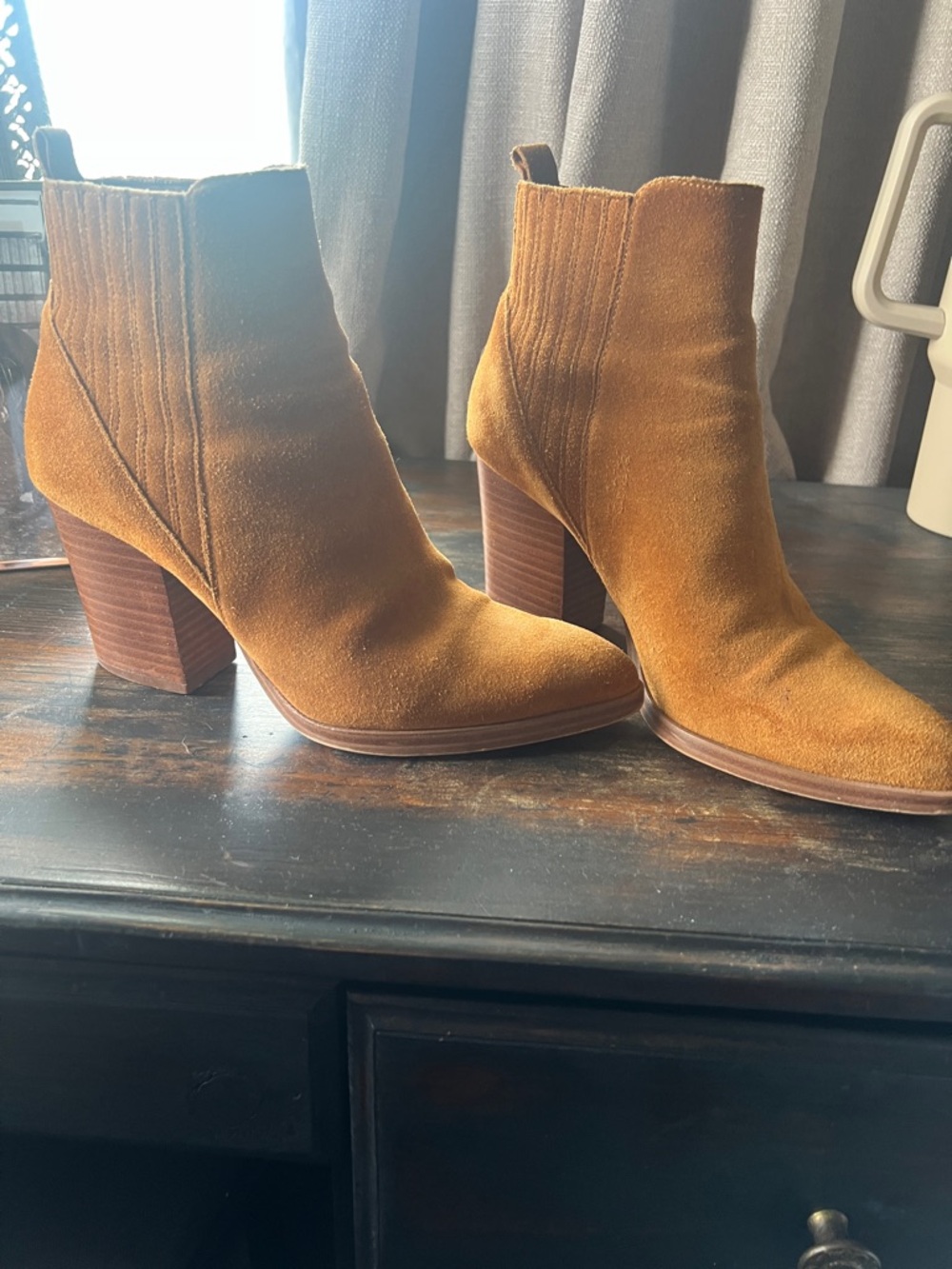 Marc Fisher Women's Suede Ankle Boot in Camel 7.5